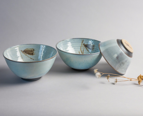 céramique utilitaire. Bol grès émaillé. collection originale Bleu Nuage