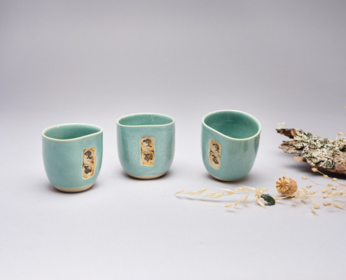 Tasses océan avec empreintes